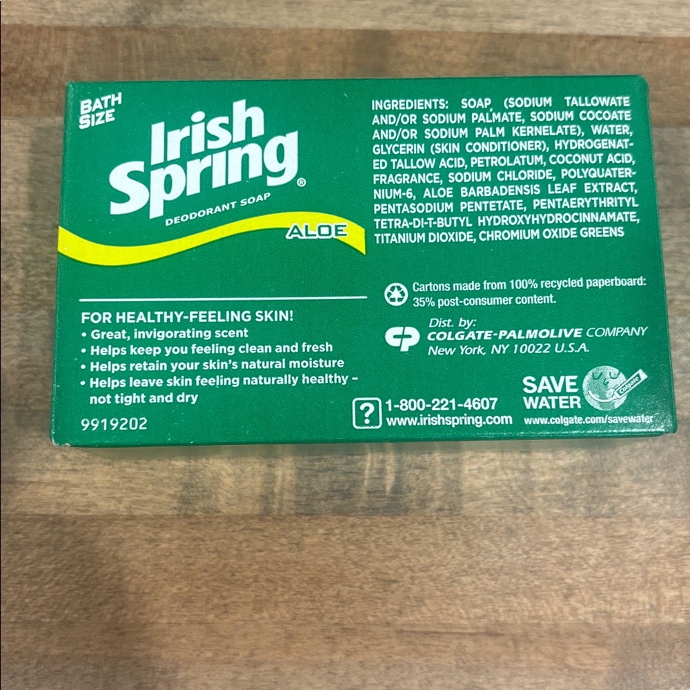 Discontinued ~ Irish Spring Aloe Deodorant Soap ~ Seven, 3.75 oz Bars - Picture 5 of 6